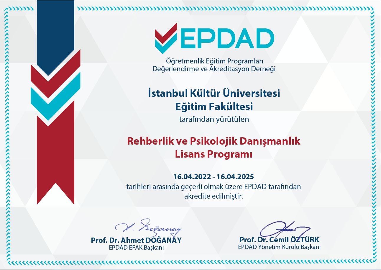 Rehberlik ve Psikolojik Danışmanlık Programı EPDAD Akreditasyonu Aldı